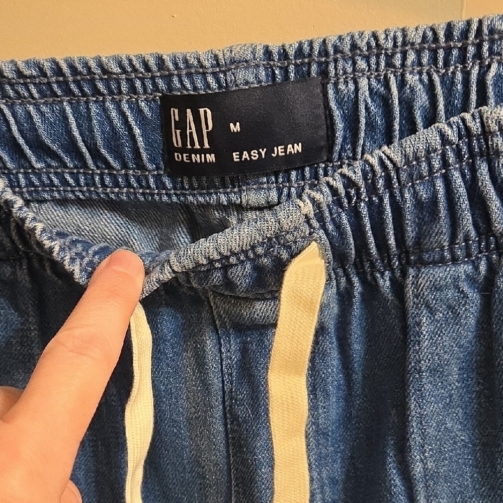 GAP Blue Denim Easy Jeans with Cream Drawstrings